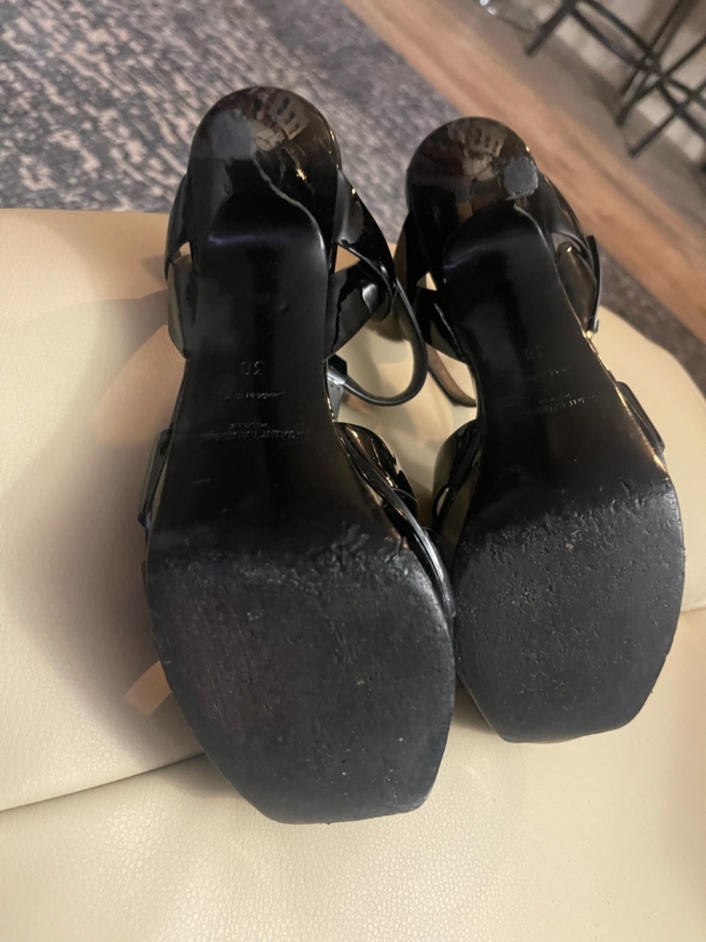 Saint Laurent Tribute T-Strap Platform Sandal 38 or8 excellent condition - Picture 11 of 16